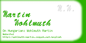 martin wohlmuth business card